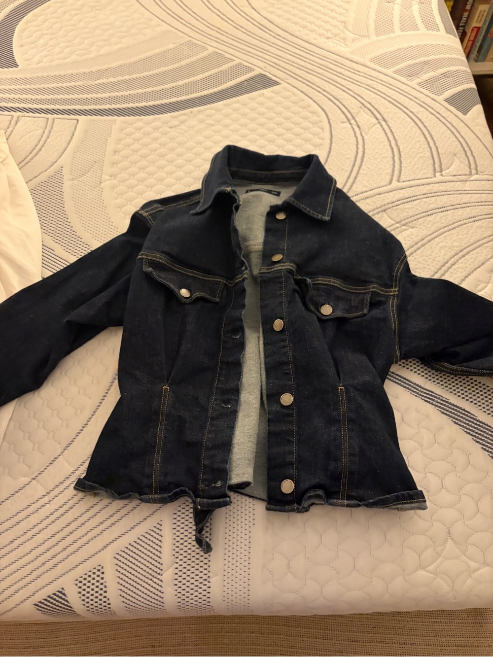 Mango Dark Blue Denim Jacket - Women's